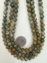 rhyolite (rainforest jasper), 8mm round 15" strand, sold per strand