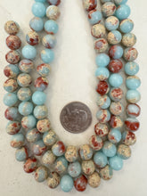 aqua impression jasper, 10mm round 15" strand, sold per strand