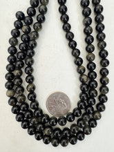 sheen obsidian, 8mm round 15" strand, sold per strand