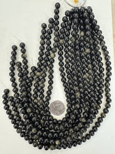 sheen obsidian, 8mm round 15" strand, sold per strand
