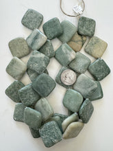 mint jasper, semi dull finish,  35x35x7mm diamond, 15" strand,  SOLD PER STRAND