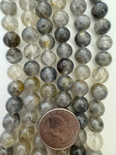 grey golden quartz, 10mm round, 15" strand, SOLD PER STRAND