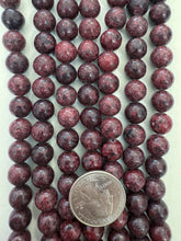 color enhanced serpentine: dark pale cranberry red, 10mm round, 15" strand, SOLD PER STRAND