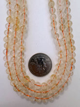 citrine, 6mm round, 15" strand, sold per strand (lighter batch 1)