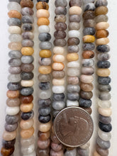 peach gray quartz, 8x5mm rondelle, 15" strand, SOLD PER STRAND