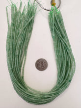 aventurine, 4x2mm bugle tube, 15" strand, sold per strand