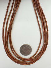 goldstone, 4x2mm bugle tube, 15" strand, sold per strand