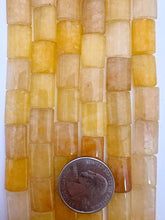 old yellow jade, 14x10x4mm rectangle, 15" strand,  SOLD PER STRAND