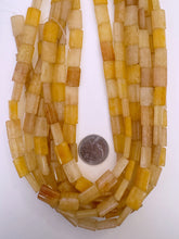 old yellow jade, 14x10x4mm rectangle, 15" strand,  SOLD PER STRAND