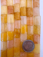 old yellow jade, 18x13x6mm rectangle, 15" strand,  SOLD PER STRAND