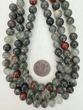 bloodstone, 10mm round, 15" strand, sold per strand