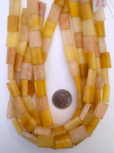 old yellow jade, 18x13x6mm rectangle, 15" strand,  SOLD PER STRAND