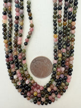 watermelon tourmaline,  4mm round, 15" strand, sold per strand