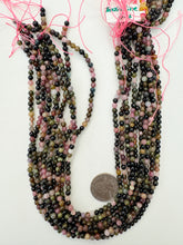 watermelon tourmaline,  4mm round, 15" strand, sold per strand