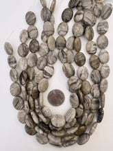 silver leaf jasper, 20x15x5mm oval, 15" strand, SOLD PER STRAND