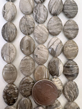 silver leaf jasper, 20x15x5mm pointed oval, 15" strand, SOLD PER STRAND