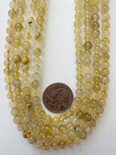 golden rutilated quartz,  6mm round, 15" strand, sold per strand