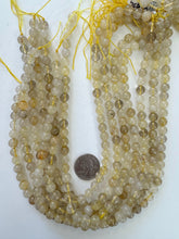 golden rutilated quartz,  8mm round, 15" strand, sold per strand