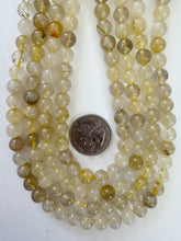 golden rutilated quartz,  8mm round, 15" strand, sold per strand