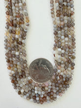botswana agate, 3mm faceted round, 15" strand, sold per strand