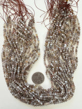 botswana agate, 3mm faceted round, 15" strand, sold per strand