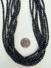 black rhodochrosite, 4mm round, 15" strand,  SOLD PER STRAND