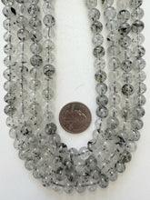 black rutilated quartz, 8mm round, 15" strand, sold per strand (batch 2)