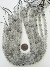 black rutilated quartz, 8mm round, 15" strand, sold per strand (batch 2)