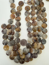 chinese lodalite, 18x18x7mm coin, 15" strand, SOLD PER STRAND
