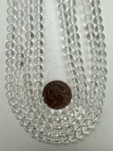 quartz crystal, 6mm round 15" strand, sold per strand