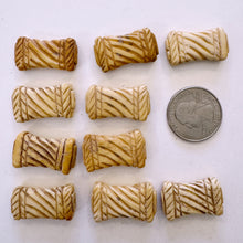 off white, hand carved diagonal lines motif, vintage stock chinese bone, 27x15x6mm rectangle, SOLD PER BEAD
