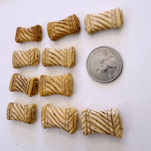 off white, hand carved diagonal lines motif, vintage stock chinese bone, 27x15x6mm rectangle, SOLD PER BEAD