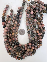 rhodonite,  10mm round, 15" strand, sold per strand