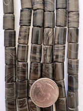 black antique jasper , 14x12x5mm rectangle, 15" strand, SOLD PER STRAND
