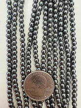 hematite, 4mm round, 15" strand,  SOLD PER STRAND