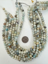 amazonite, matte finish, 8mm round, 15" strand, sold per strand