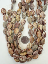 Brown banded jasper , 19x14x7mm oval, 15" strand,  SOLD PER STRAND