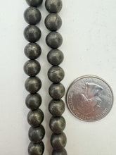 pyrite, 8mm round, 15" strand, SOLD PER STRAN