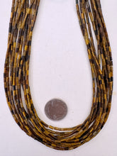 tiger eye, 4x2mm bugle tube, 15" strand, SOLD PER STRAND