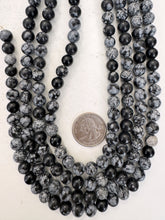 snowflake obsidian, 8mm round, 15" strand, sold per strand