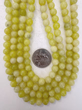 olive jade, 8mm round, 15" strand, sold per strand