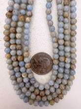 angelite, 6mm round, 15" strand, sold per strand