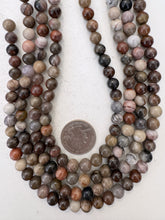 petrified wood, 8mm round, 15" strand, sold per strand