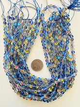 clear blue AB, mermaid glass (mystic aura quartz), 6mm round, 15" strand, sold per strand