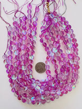 clear red purple AB, mermaid glass (mystic aura quartz), 10mm round, 15" strand, sold per strand