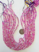 clear dark hot pink AB, mermaid glass (mystic aura quartz), 6mm round, 15" strand, sold per strand