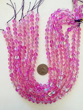 clear dark hot pink AB, mermaid glass (mystic aura quartz), 8mm round, 15" strand, sold per strand