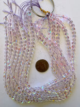 clear very light pink AB, mermaid glass (mystic aura quartz), 6mm round, 15" strand, sold per strand