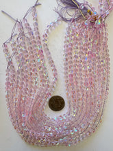 clear light pink AB, mermaid glass (mystic aura quartz), 6mm round, 15" strand, sold per strand