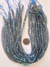 matte gray blue AB, mermaid glass (mystic aura quartz), 6mm round, 15" strand, sold per strand (batch 1)